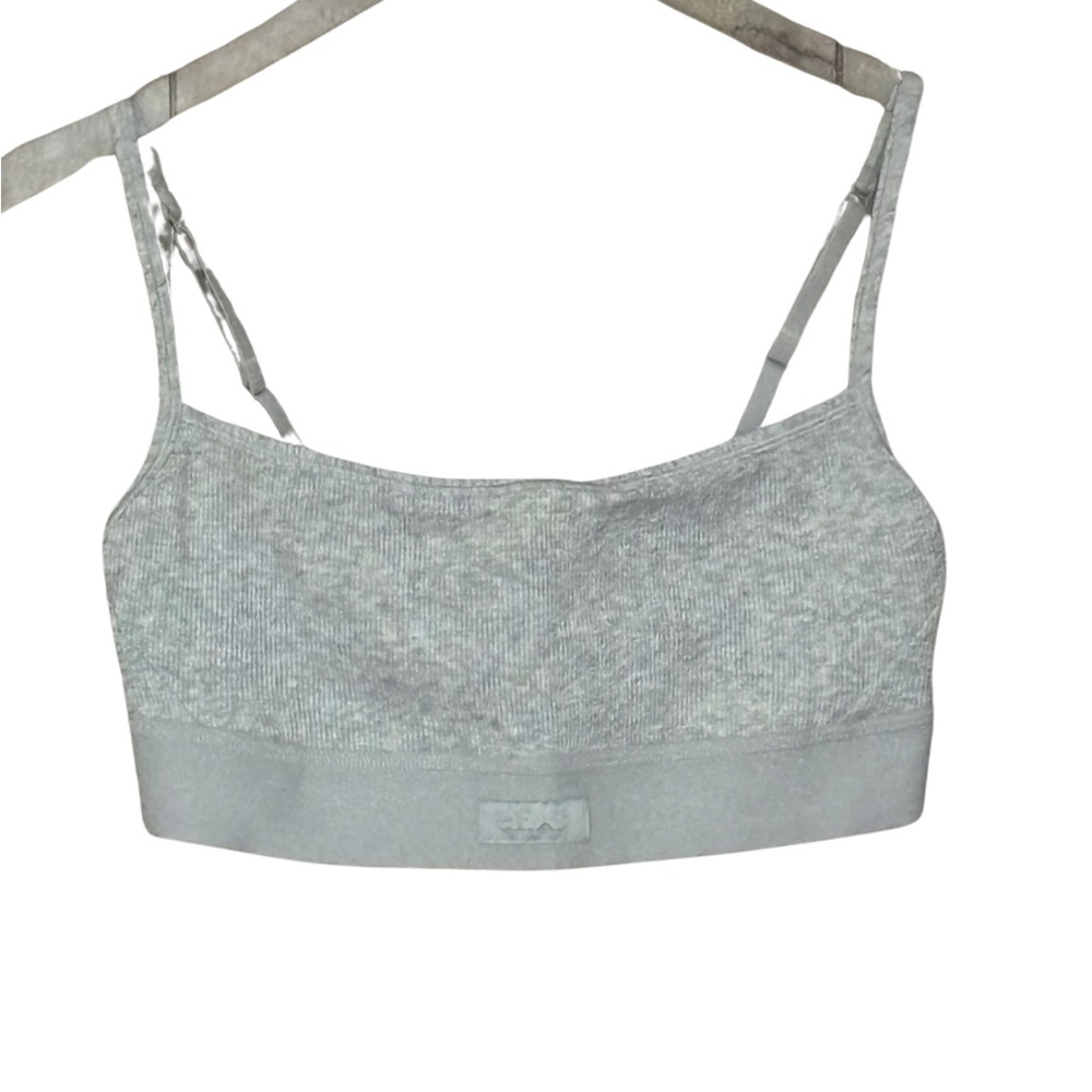 SKIMS: Soft Lounge Ribbed Bralette in Grey